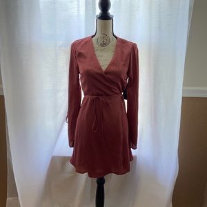 Pink Lulus Satin Wrap Dress